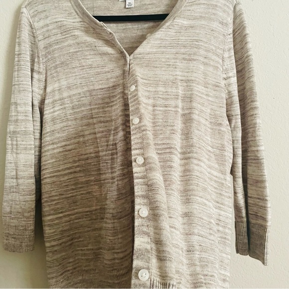 Croft & Barrow womans tan Button-Up Cardigan size XL like new coastal gma core - Picture 6 of 8